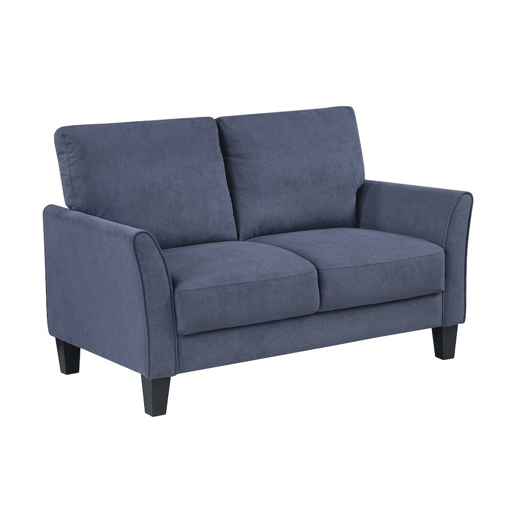 Aliana Textured 3pc Set: Sofa, Loveseat, Chair in Blue