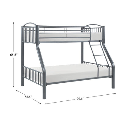 Beckett Metal Twin Over Full Metal Bunk Bed in Gray