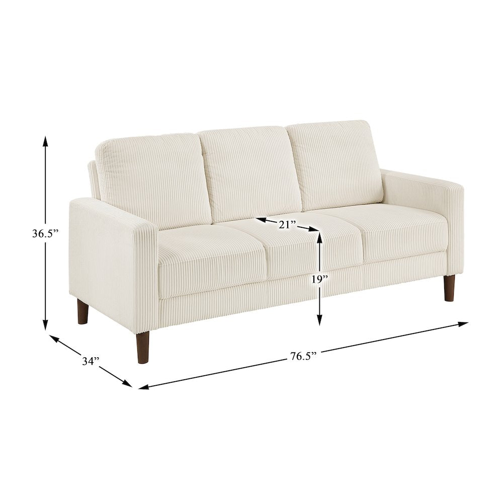 Crandall Corduroy Sofa in Beige