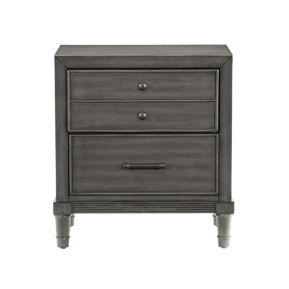 Wittenberry Asian Hardwood Nightstand in Gray
