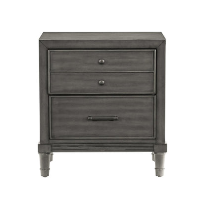 Wittenberry Asian Hardwood Nightstand in Gray