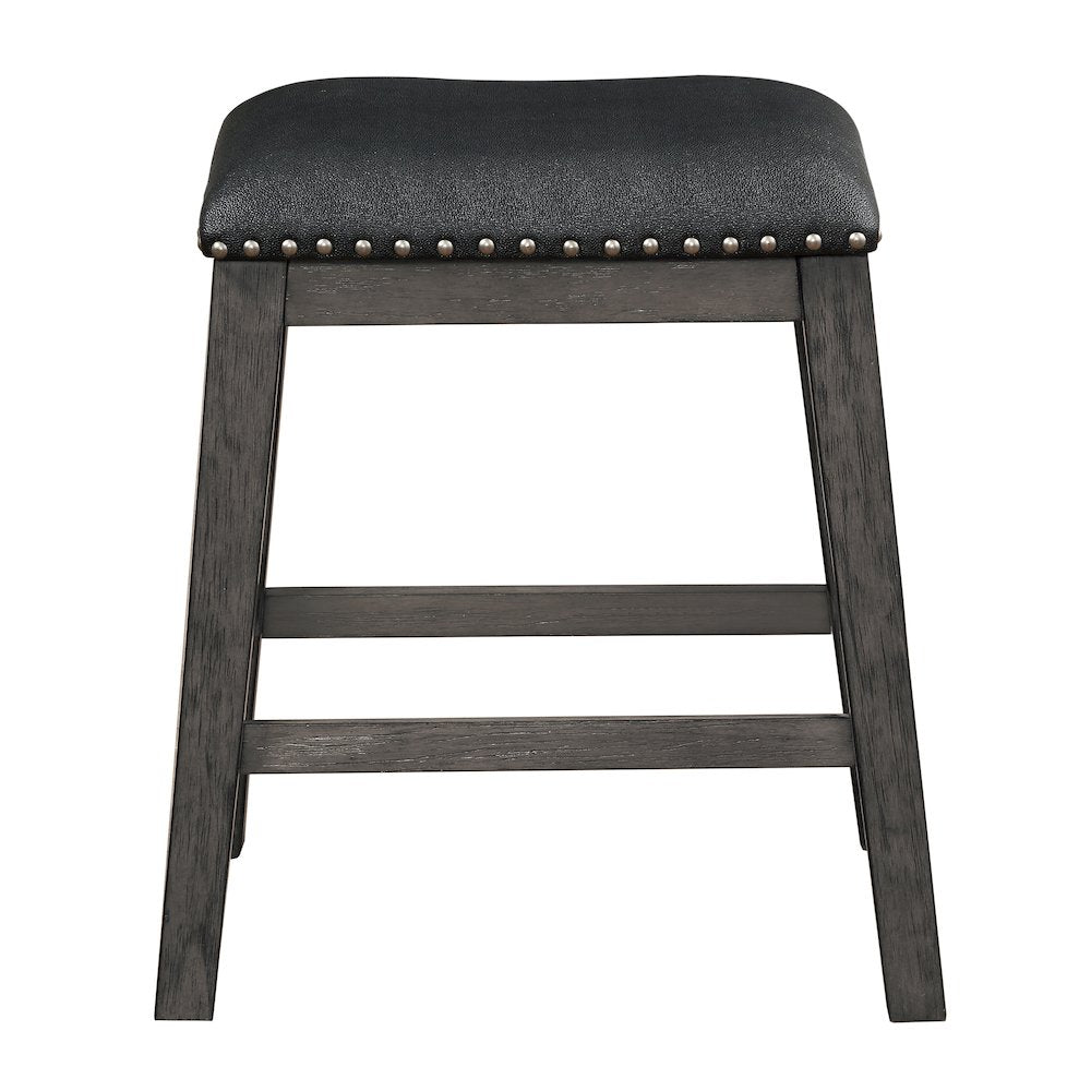Timbre Faux leather Counter Height Stool, set of 2 in Black