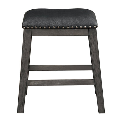Timbre Faux leather Counter Height Stool, set of 2 in Black