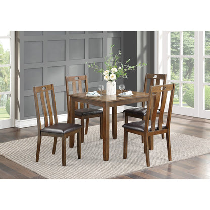 Weston Wood Veneer Counter Height Set (Set of 5) in Brown Finish
