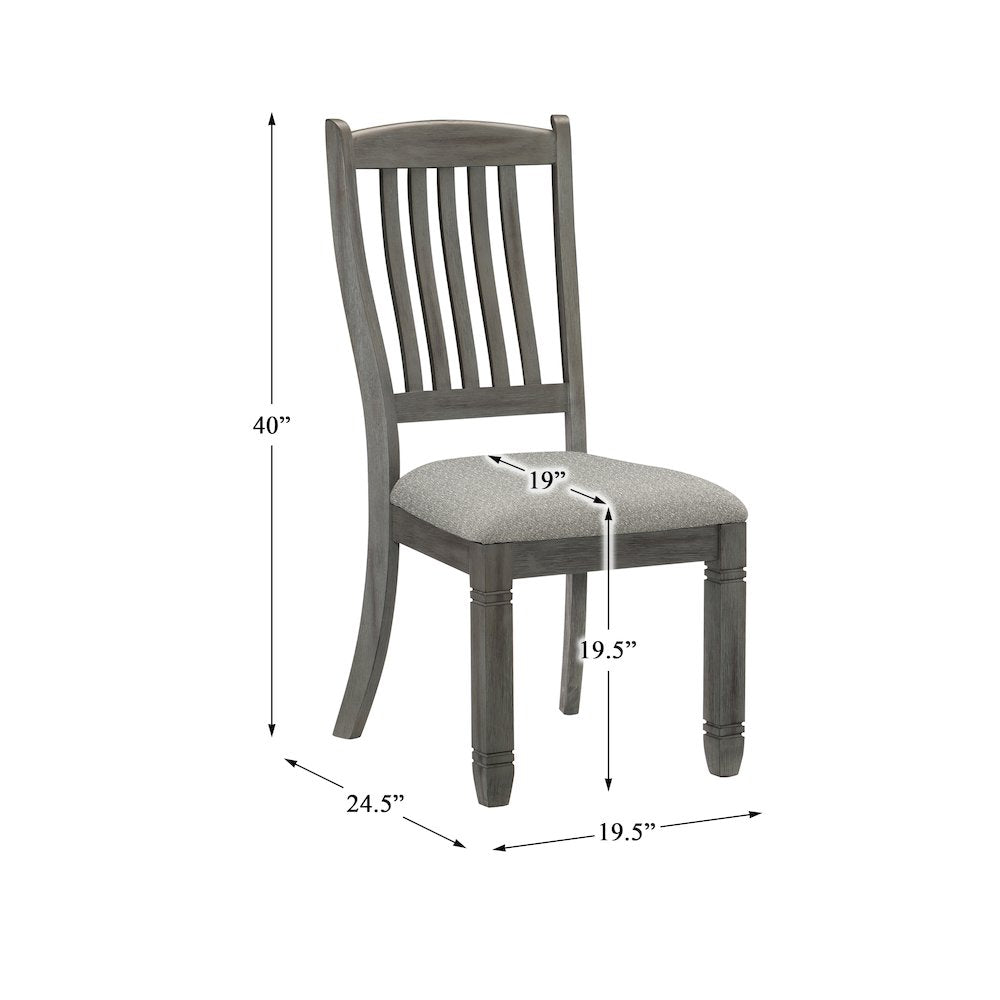 Granby Textured Dining Room Side Chair, set of 2 in Gray