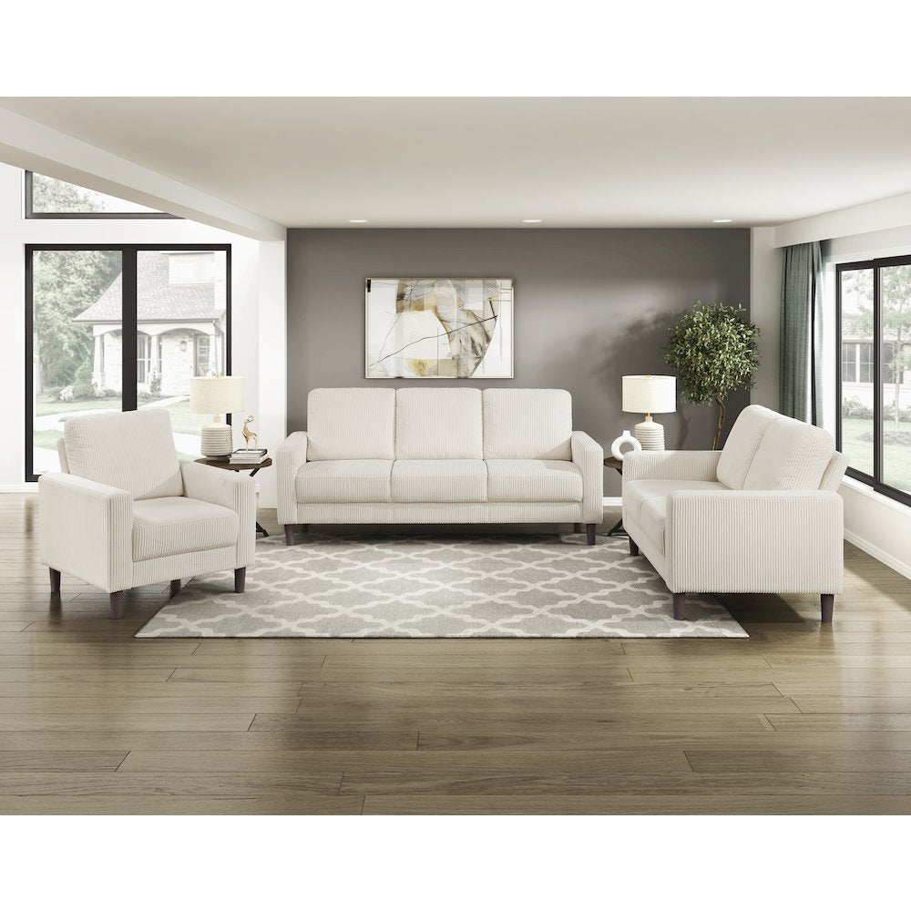 Crandall Corduroy Sofa in Beige