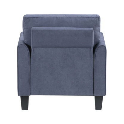 Aliana Textured 3pc Set: Sofa, Loveseat, Chair in Blue