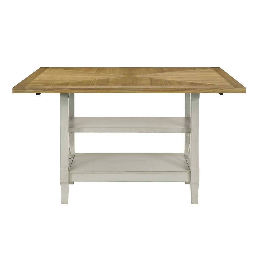 Maribelle Wood Veneer Counter Height Table in Light Oak and Gray