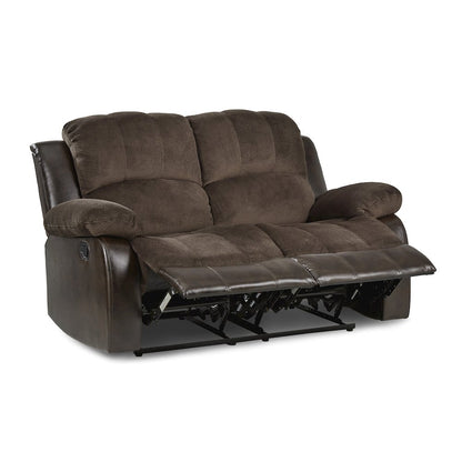 Cranley Faux Leather Double Reclining Loveseat in Chocolate