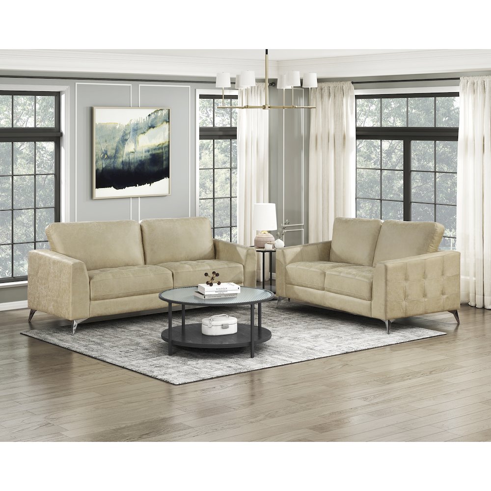 Cazon Microfiber Sofa in Sand