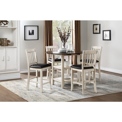 Kiwi Wood Counter Height Table in White Wash and Dark Cherry Finish