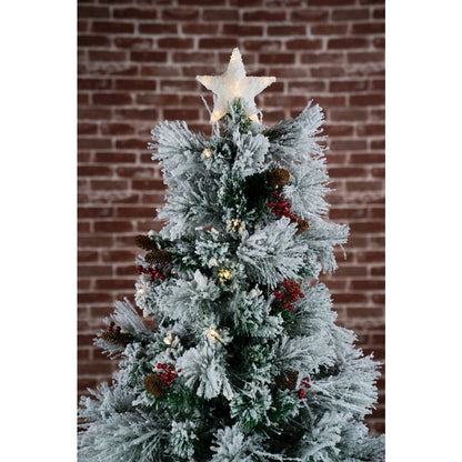 Christmas Tree Fiber Optic Snow with Cones & Berries