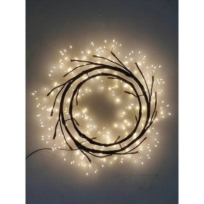 24in LED Christmas Wreath Brown Indoor Hanging Holiday Decor