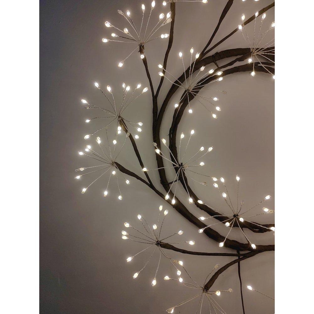 24in LED Christmas Wreath Brown Indoor Hanging Holiday Decor