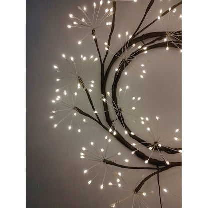 24in LED Christmas Wreath Brown Indoor Hanging Holiday Decor