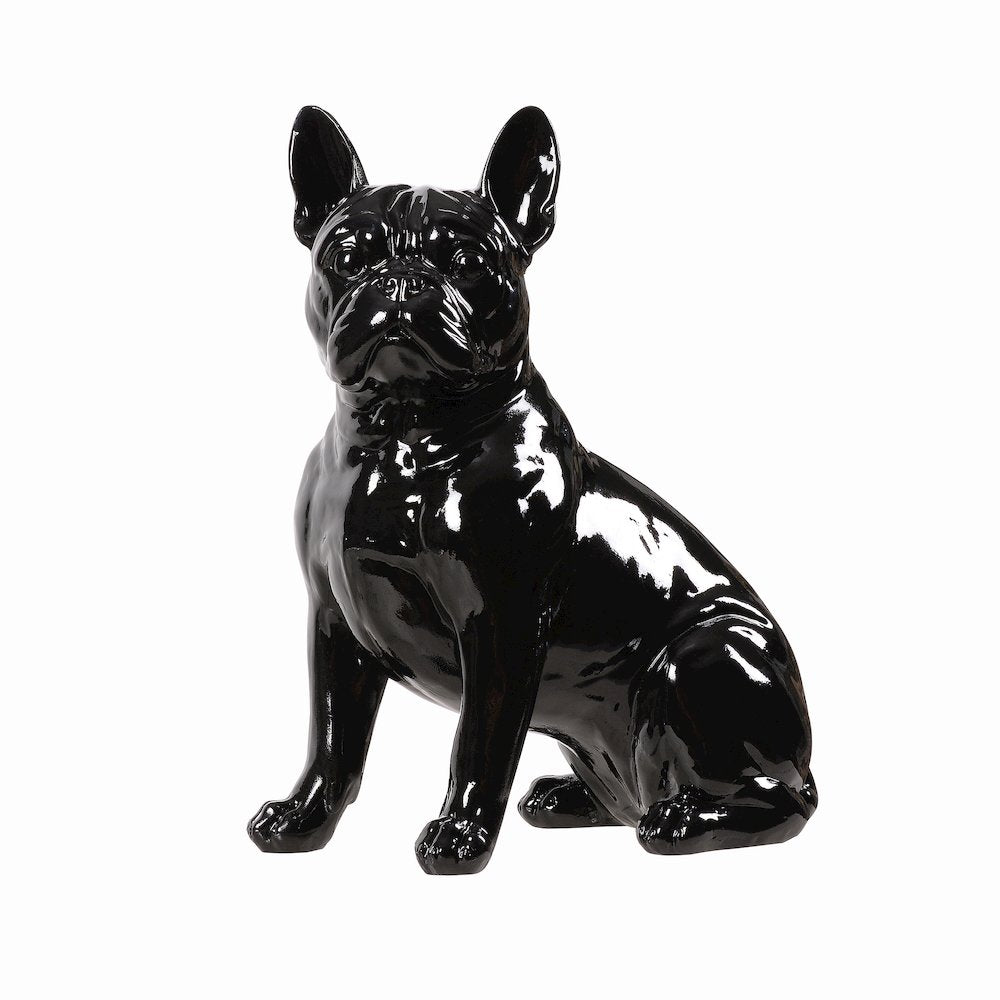 10" H French Bulldog Statue in Black Home Decor Indoor Use Only