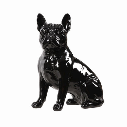 10" H French Bulldog Statue in Black Home Decor Indoor Use Only
