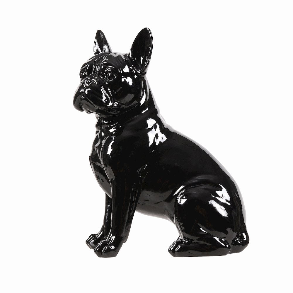 10" H French Bulldog Statue in Black Home Decor Indoor Use Only