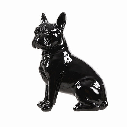 10" H French Bulldog Statue in Black Home Decor Indoor Use Only
