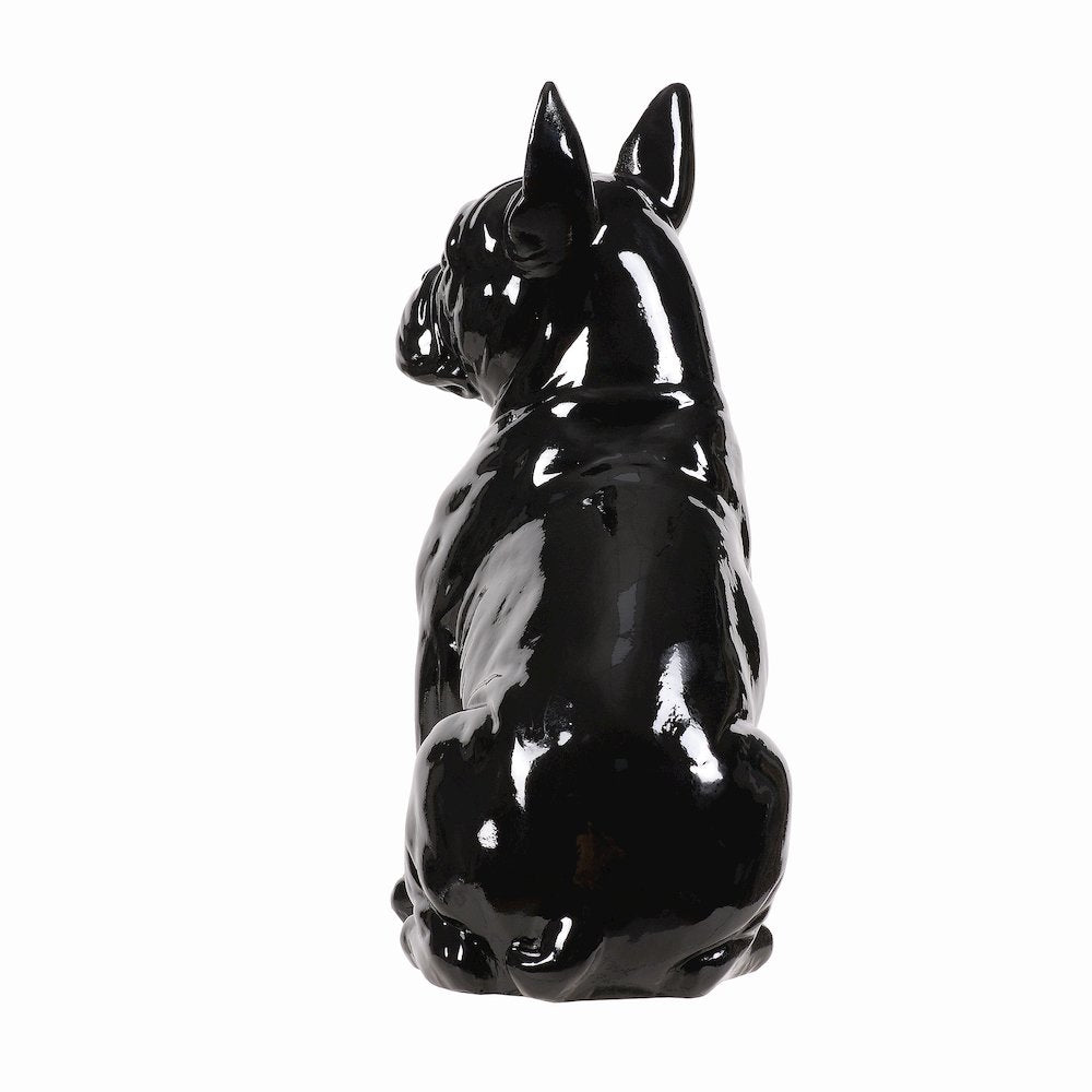10" H French Bulldog Statue in Black Home Decor Indoor Use Only