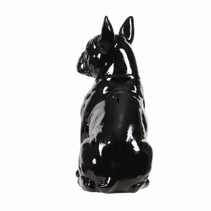 10" H French Bulldog Statue in Black Home Decor Indoor Use Only