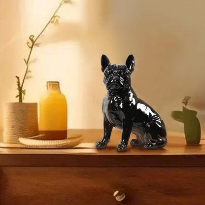 10" H French Bulldog Statue in Black Home Decor Indoor Use Only