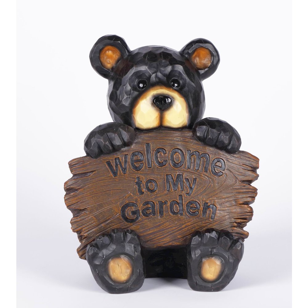 Bear Cub Holding Welcome Sign