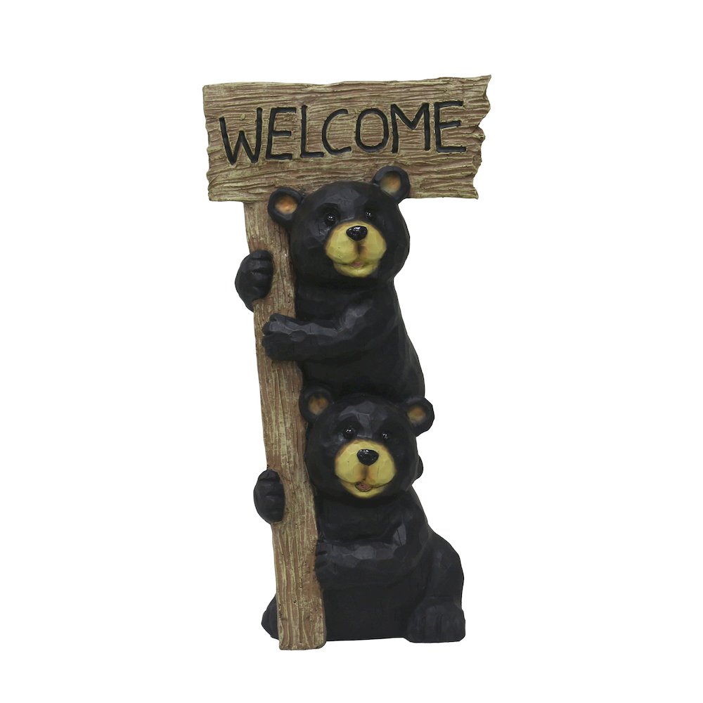 Stacking Bears with Welcome Sign for Garden or Home