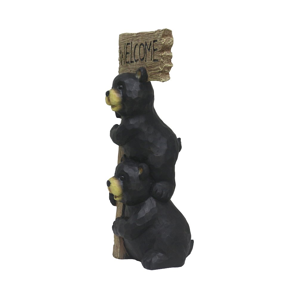 Stacking Bears with Welcome Sign for Garden or Home