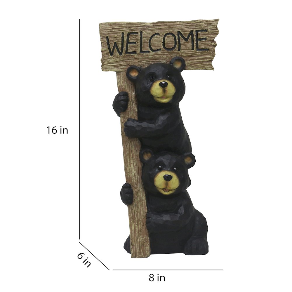 Stacking Bears with Welcome Sign for Garden or Home