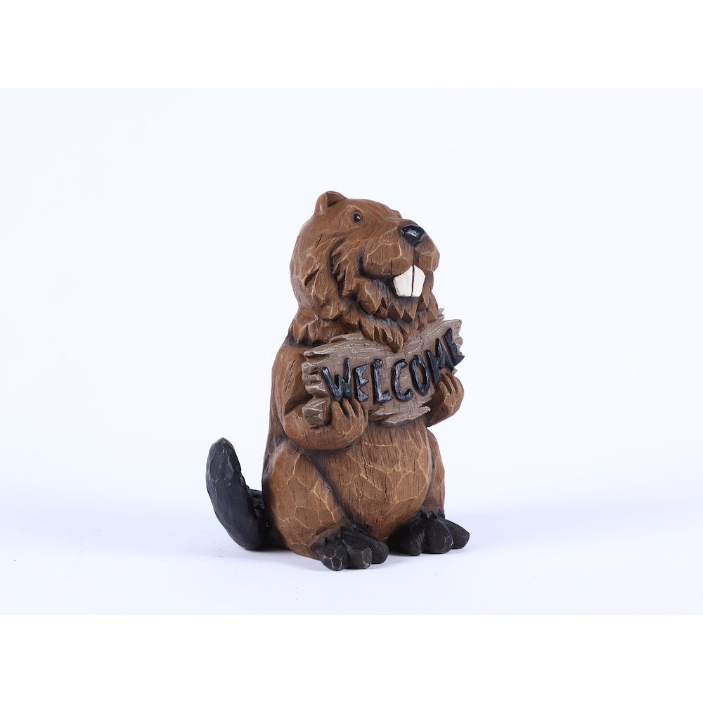 Beaver Holding A Welcome Sign