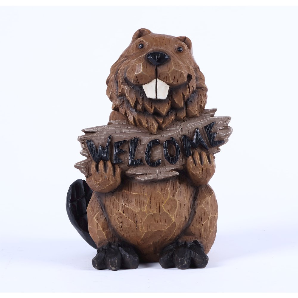 Beaver Holding A Welcome Sign