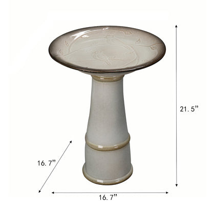 Ceramic Birdbath - Ivory Elegance