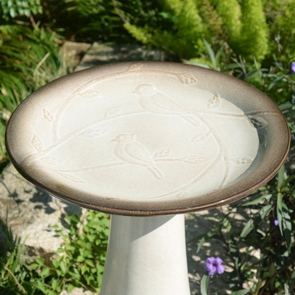 Ceramic Birdbath - Ivory Elegance