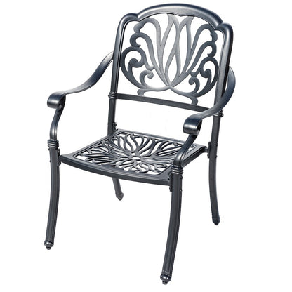 Sleek Black Bistro Bliss Collection- Elegant Cast Aluminium Patio Set