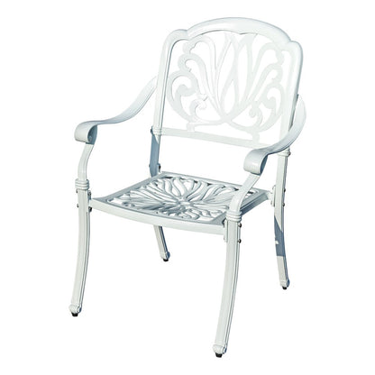 Elegant White- All-Weather Cast Aluminium Bistro Ensemble