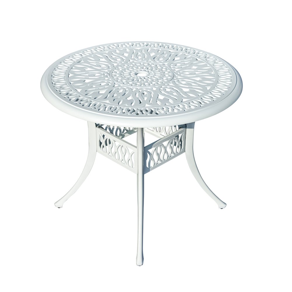 Elegant White- All-Weather Cast Aluminium Bistro Ensemble