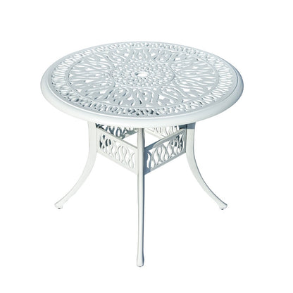 Elegant White- All-Weather Cast Aluminium Bistro Ensemble