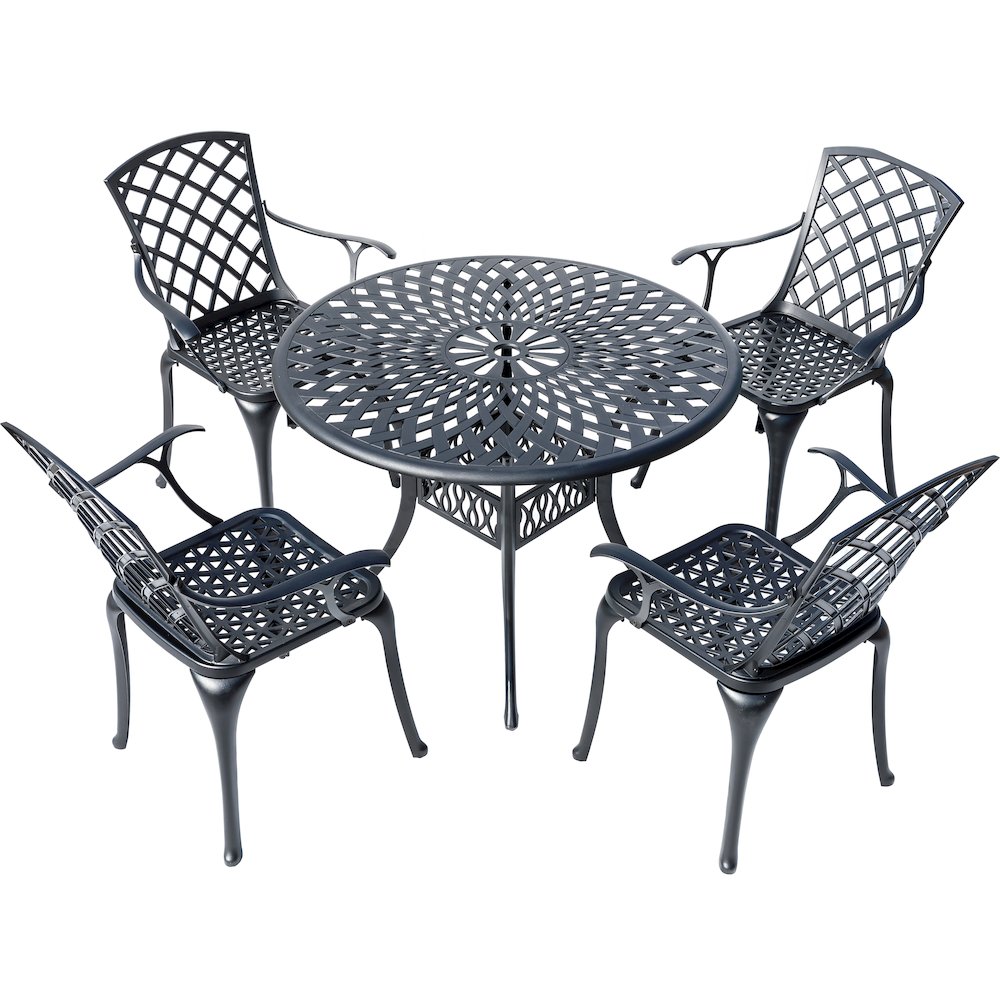 Timeless Beauty- Stylish Cast Aluminium Bistro Set in Black