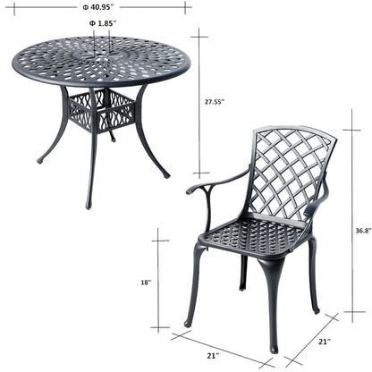 Timeless Beauty- Stylish Cast Aluminium Bistro Set in Black
