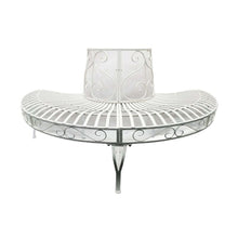 White Semi-Circle Tree-Wrap Bench