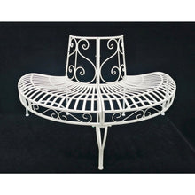 White Semi-Circle Tree-Wrap Bench