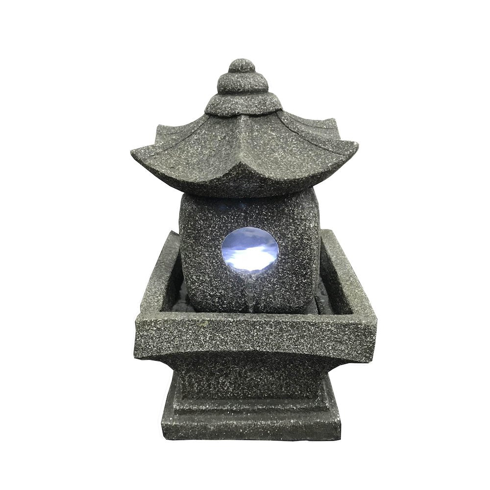 11" Pogoda Fountain with Warm White LED
