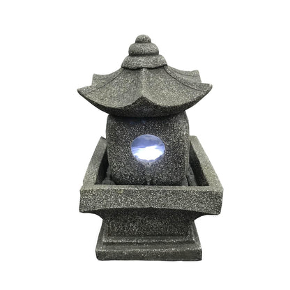 11" Pogoda Fountain with Warm White LED