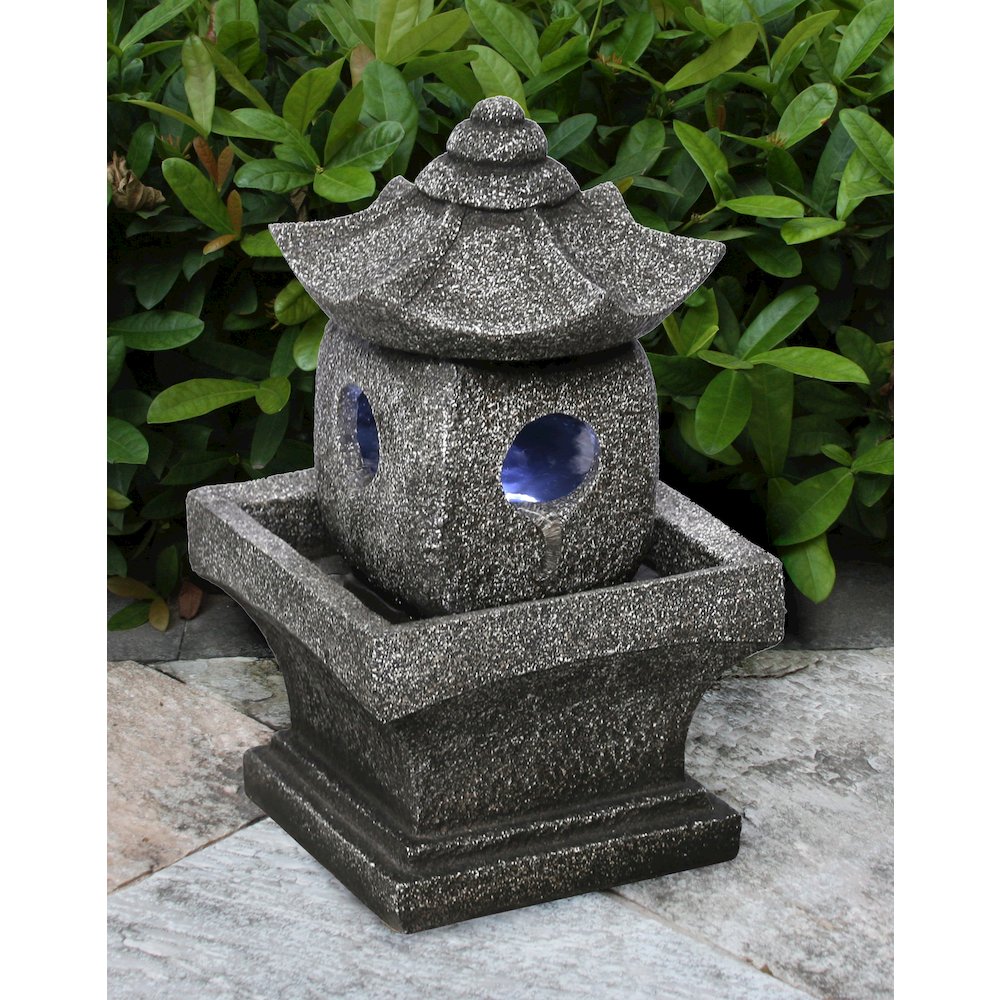 11" Pogoda Fountain with Warm White LED