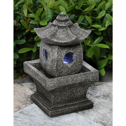 11" Pogoda Fountain with Warm White LED