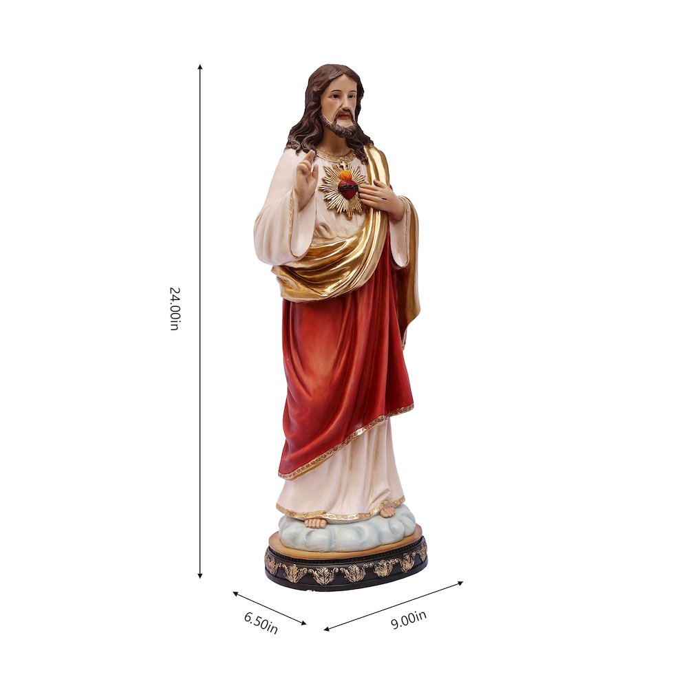 24 in Sacred Heart of Jesus Statue Religious Decor Indoor/Outdoor