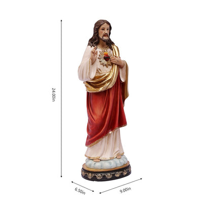 24 in Sacred Heart of Jesus Statue Religious Decor Indoor/Outdoor