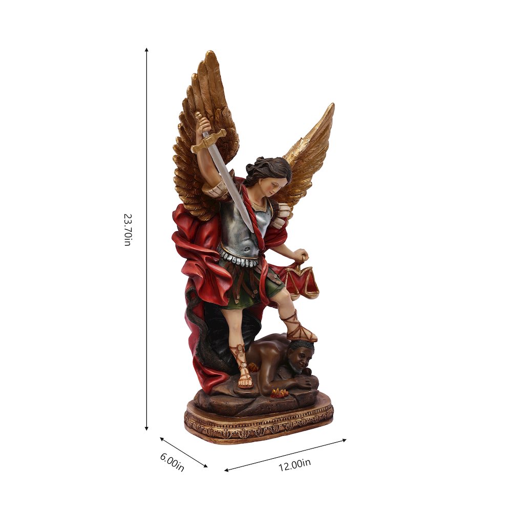 24in St. Michael Statue Arcangel Miguel Indoor/Outdoor Religious Decor