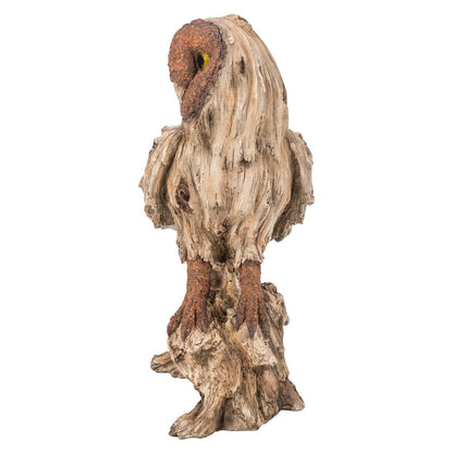 Driftwood Barn Owl On Stump Statue